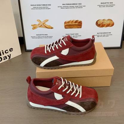 Vintage Trainer Sneakers Casual Sports Shoes - Red - 40 - image 8