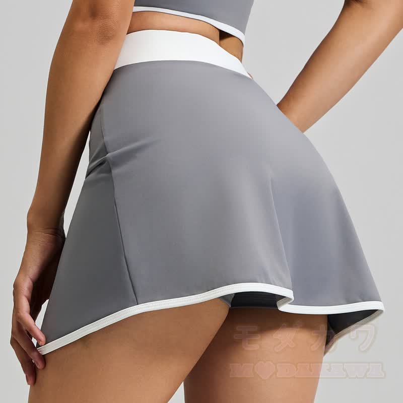 Casual Cami Crop Top Split Skort Yoga Two Pieces Set - image 15