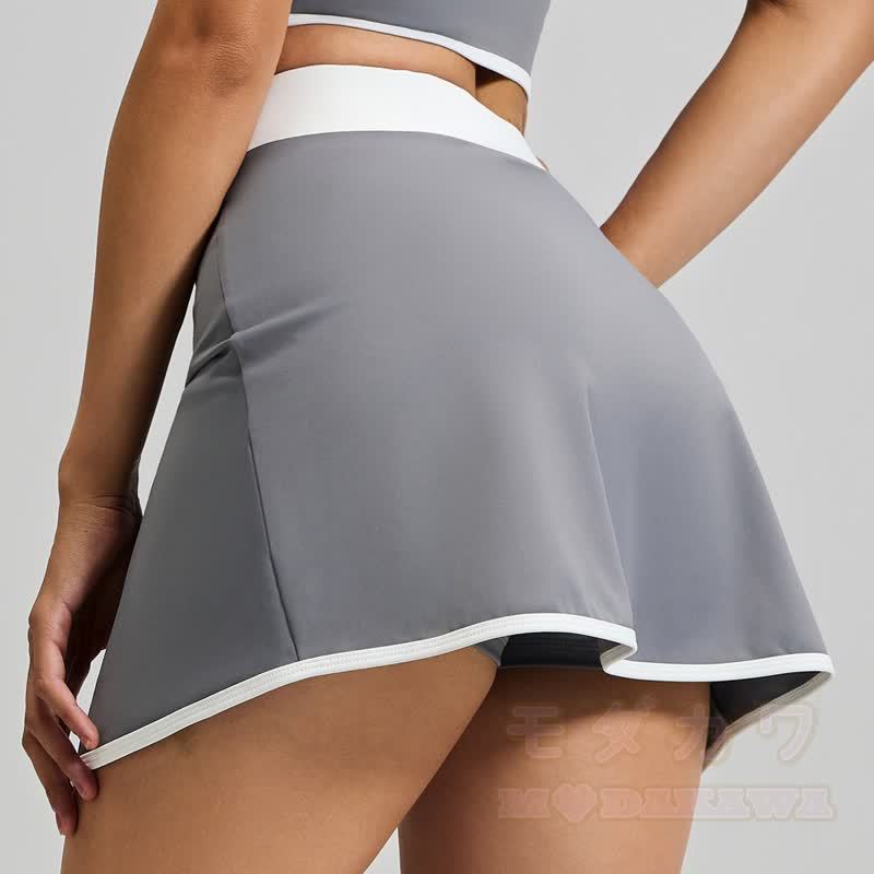 Casual Cami Crop Top Split Skort Yoga Two Pieces Set - image 15