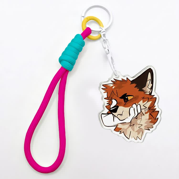 MODAKAWA X atka Pinching Fox Keychain Birthday Gift - Dark Purple - image 8
