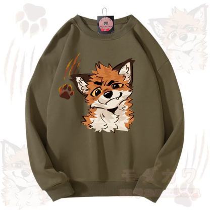 MODAKAWA X atka Fox Graphic Unisex Sweatshirt - Army Green - 3XL - image 13