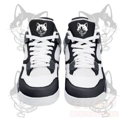 Wink Kitty Graphic Modakawa Lace Up Sports Air Cushion Shoes - Black - 48 - image 4