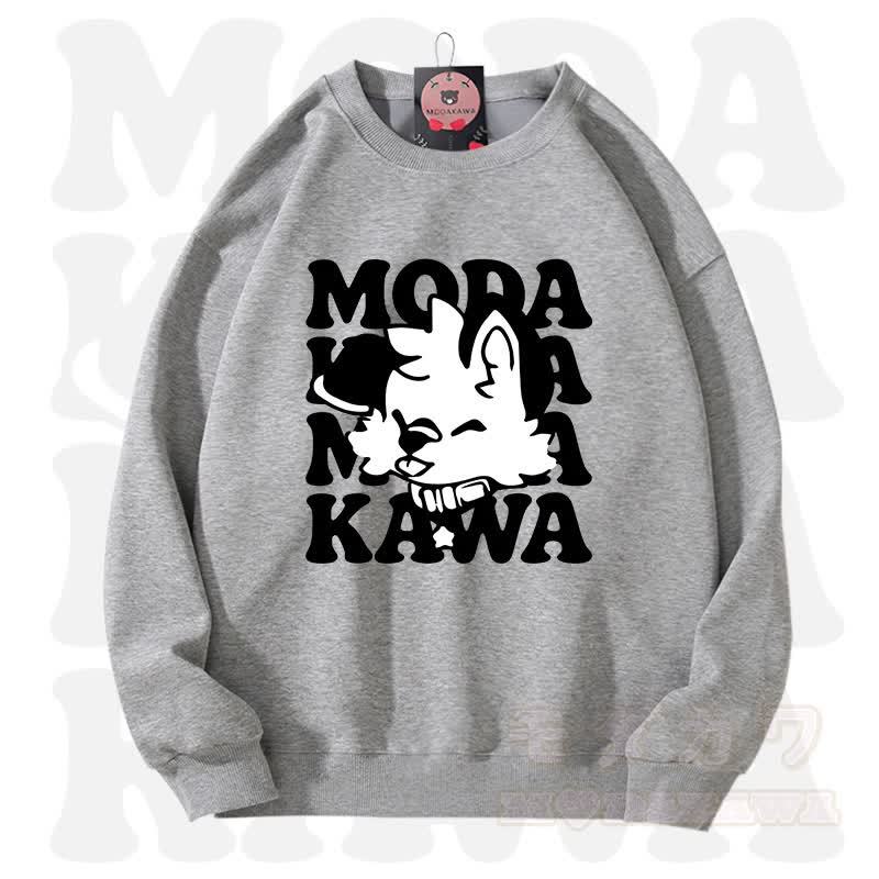 MODAKAWA X popipeko Lovely Puppy Graphic Unisex Sweatshirt - Dark Gray - 3XL - image 10