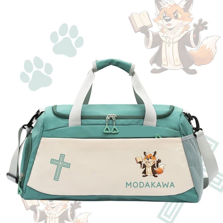 Fox Priest Graphic Modakawa Large Capacity Sports Gym Duffel Bag - Green - 55*28*26 cm - image 6