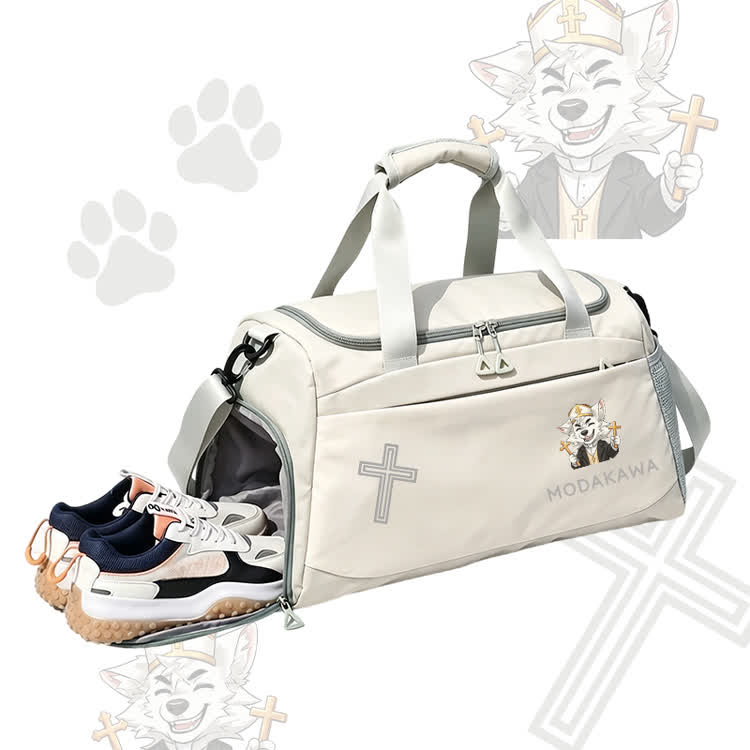 Happy Fox Cross Graphic Modakawa Large Capacity Sports Gym Duffel Bag - image 7