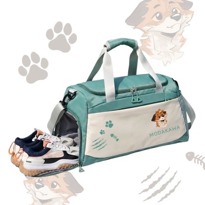 MODAKAWA X atka Anticipating Fox Graphic Large Capacity Sports Gym Duffel Bag - Green - 55*28*26 cm - image 5