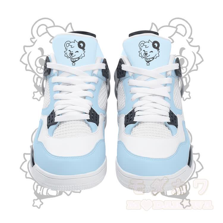 Tongue Out Bear Graphic Modakawa Lace Up Sports Air Cushion Shoes - Blue - 48 - image 7