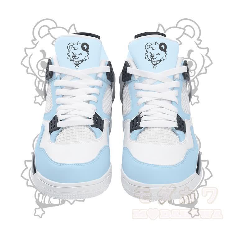 Tongue Out Bear Graphic Modakawa Lace Up Sports Air Cushion Shoes - Blue - 48 - image 7