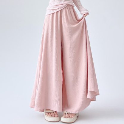 Gradient Hollow Out Shawl Lace Cami Top Wide Leg Pants Three Pieces Set - Pink Pants - 4XL - image 16