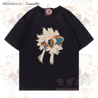 MODAKAWA X TiramisuRat Fluffy Rat Graphic 100% Cotton T-shirt - Black - 5XL - image 5