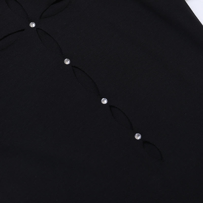 Punk Gothic Cut Out T-Shirt Top - image 8