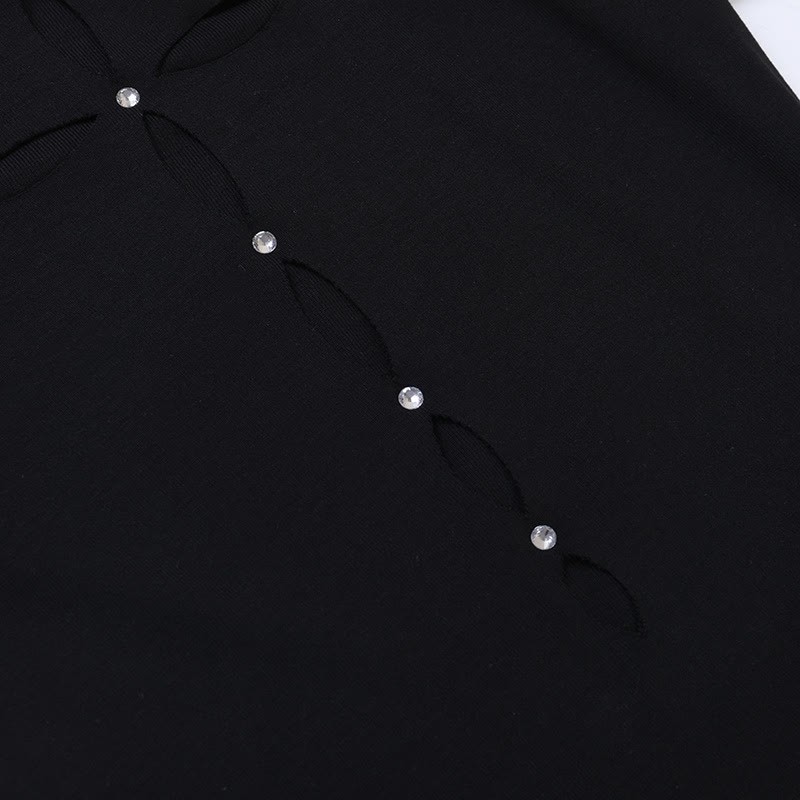 Punk Gothic Cut Out T-Shirt Top - image 8