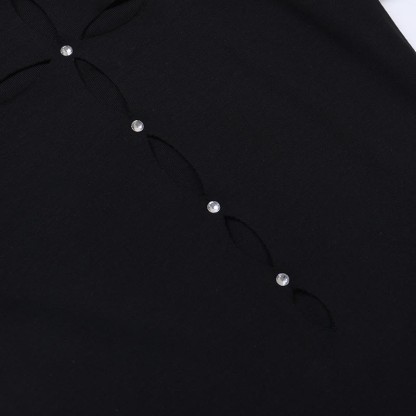 Punk Gothic Cut Out T-Shirt Top - image 8