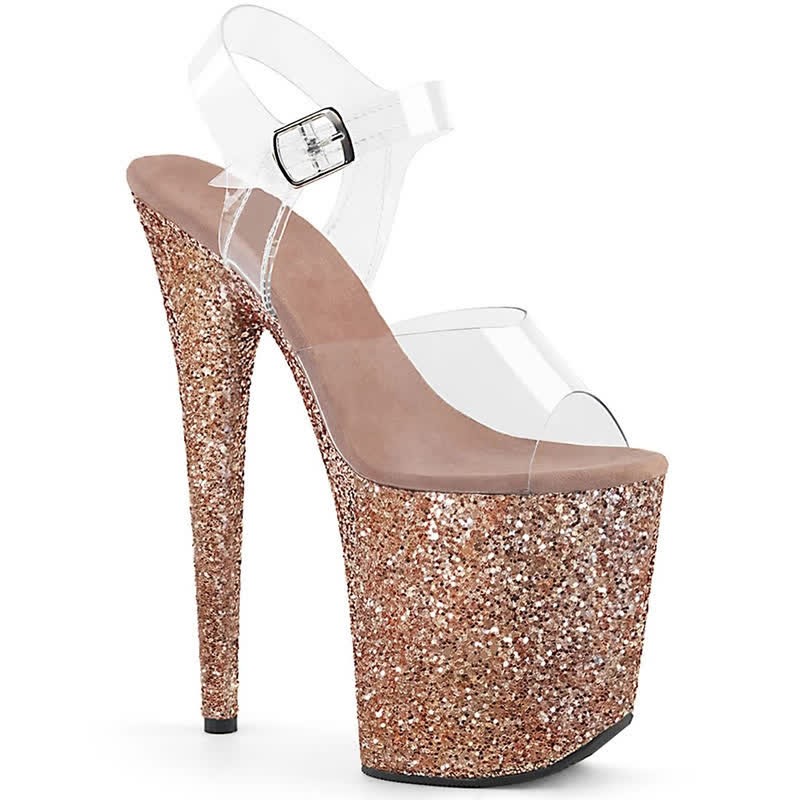 Fashion Transparent Open Toe Platform High Heel Sandals - Gloden&Glitter - 44 - image 11