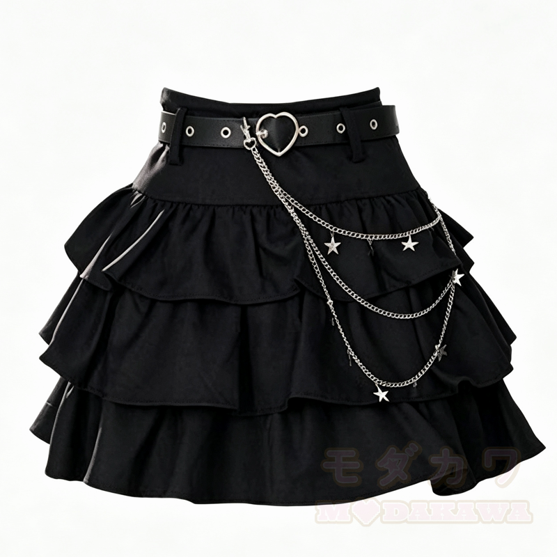 Vintage Plaid Long Sleeve Shirt Sweet Ruffle Tiered Skirt Two Pieces Set - Black Skirt - 3XL - image 5