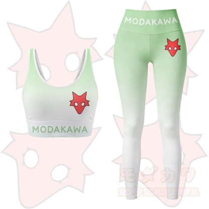 MODAKAWA X TiramisuRat Rat Graphic Gradient Sports Bra Top Leggings Matching Outfit - Green Set - 5XL - image 13