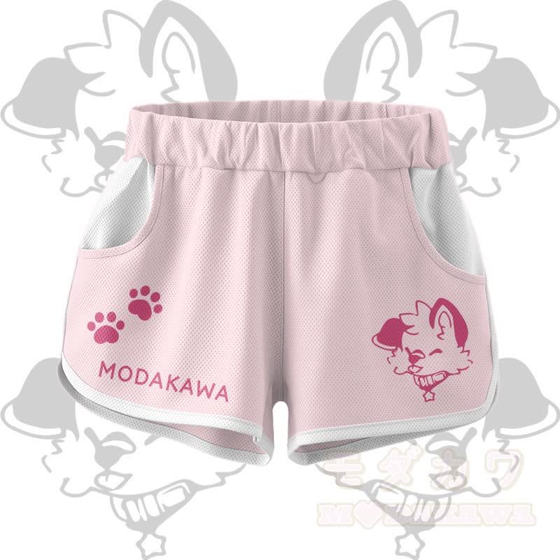 MODAKAWA X popipeko Puppy Graphic Crop Tank Sport Top Shorts Bikini Matching Outfit - Pink Shorts - 5XL - image 11