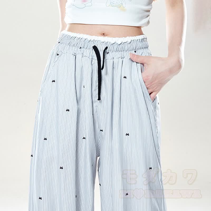 Star Print Off Shoulder Lace Top Polka Dot Wide Leg Pants Two Pieces Set - image 12