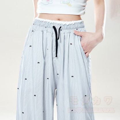 Star Print Off Shoulder Lace Top Polka Dot Wide Leg Pants Two Pieces Set - image 12