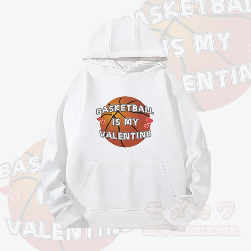 MODAKAWA BASKETBALL IS MY VALENTINE Graphic Heavyweight Hoodie - White - 2XL - image 3