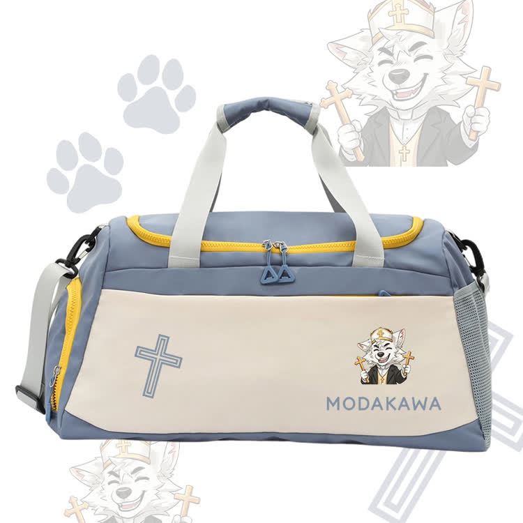 Happy Fox Cross Graphic Modakawa Large Capacity Sports Gym Duffel Bag - Blue - 55*28*26 cm - image 3