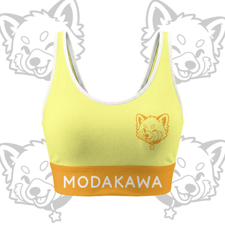 Wink Puppy Graphic Crop Tank Sport Top Shorts Bikini Modakawa Matching Outfit - Yellow Top - 5XL - image 3