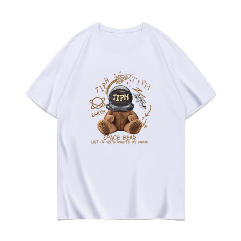 Cartoon Bunny Bear Sheep Print Loose T-Shirt - White C - 3XL - image 12