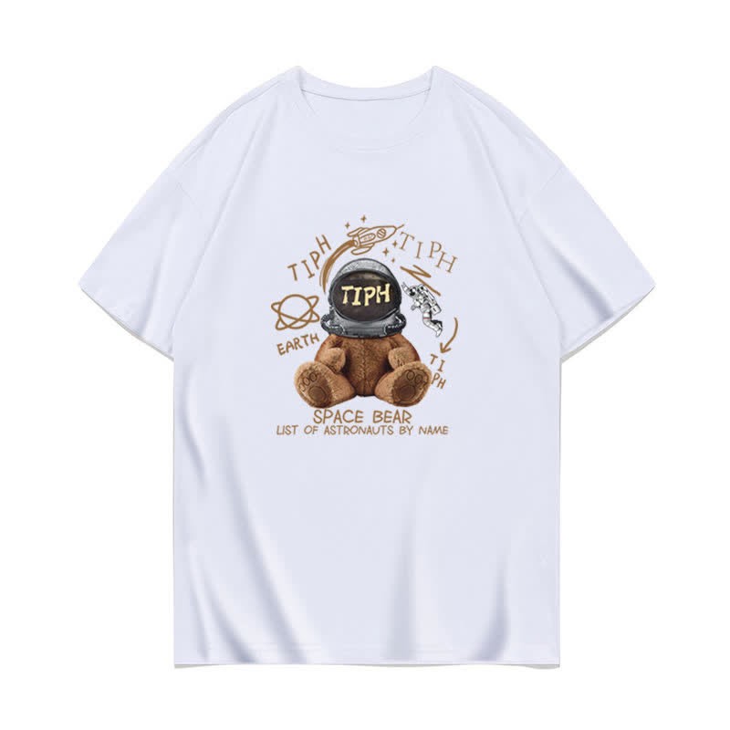Cartoon Bunny Bear Sheep Print Loose T-Shirt - White C - 3XL - image 12