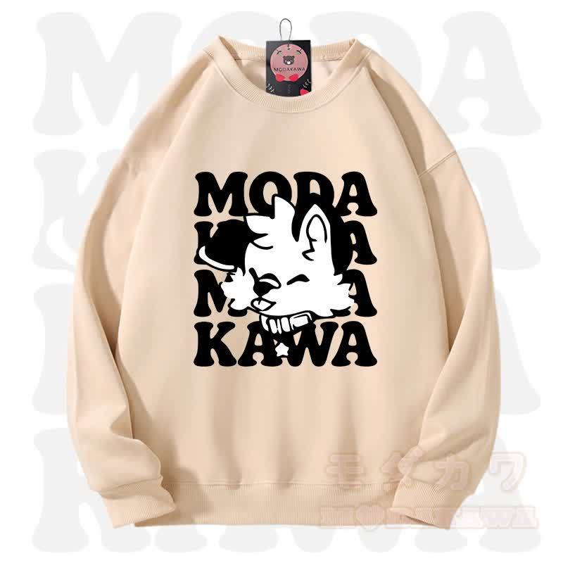 MODAKAWA X popipeko Lovely Puppy Graphic Unisex Sweatshirt - Beige Apricot - 3XL - image 6