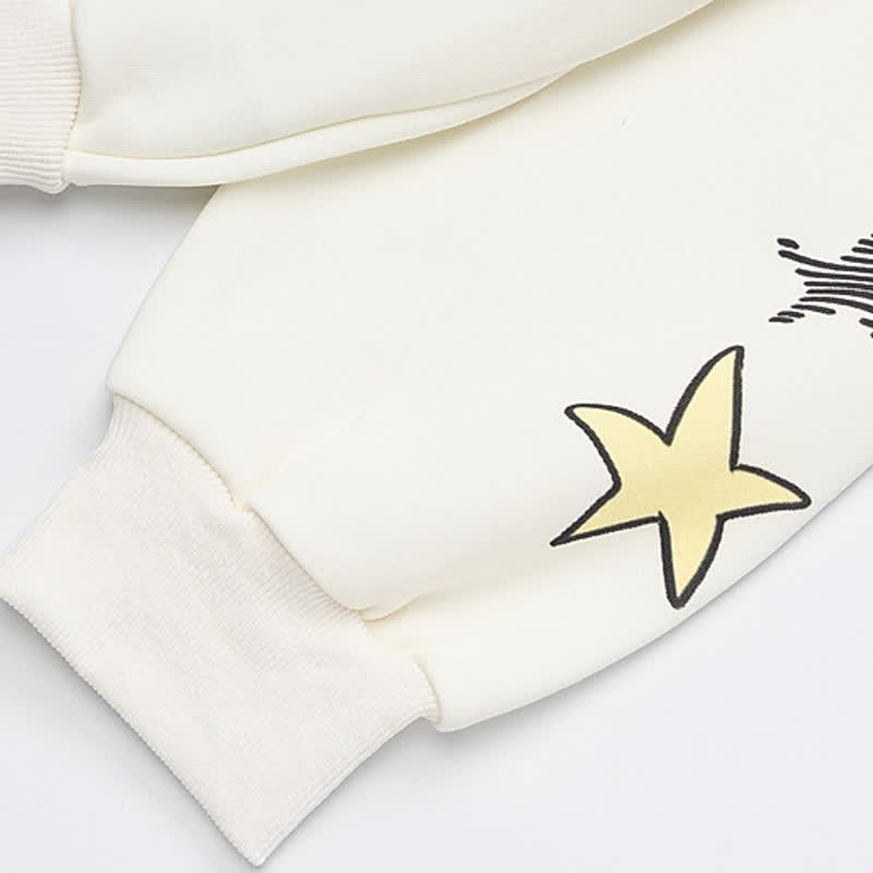 Cute Cat Ear Zip Up Music Note Cat Print Lace Trim Hoodie Sweatshirt - image 6