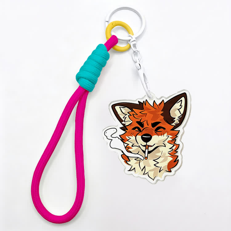MODAKAWA X atka Smoking Fox Keychain Birthday Gift - Dark Purple - image 8