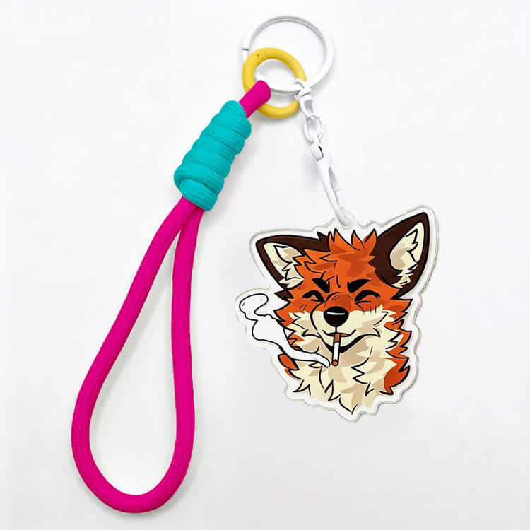 MODAKAWA X atka Smoking Fox Keychain Birthday Gift - Dark Purple - image 8