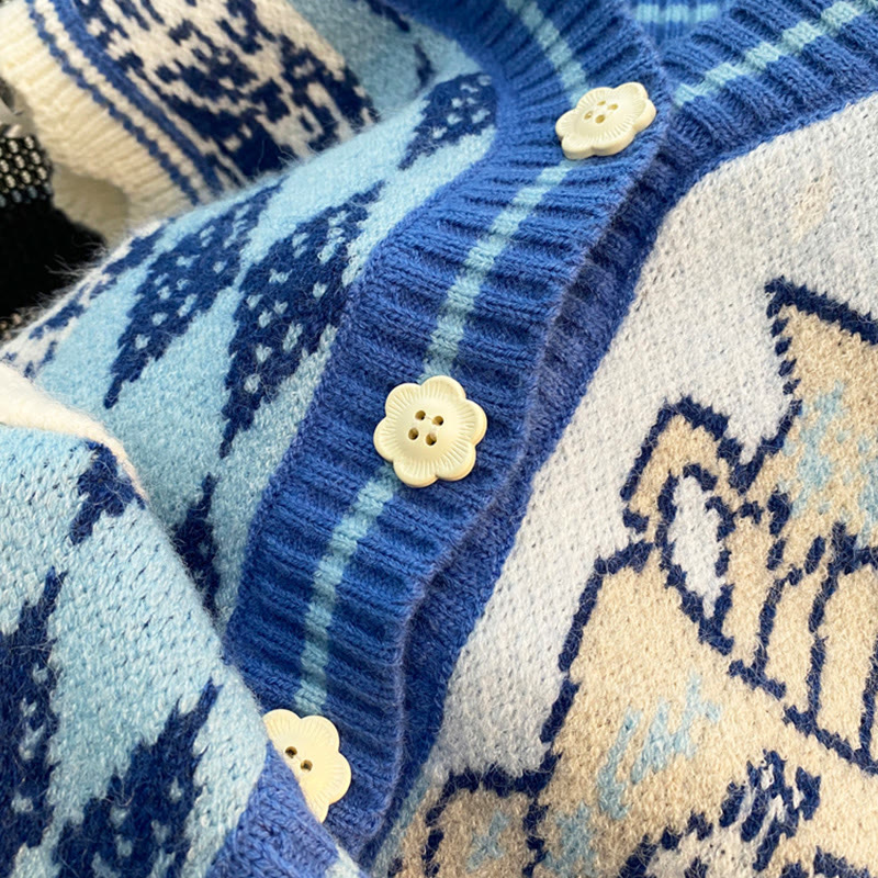 V-neck Color Block Knit Vest - image 4