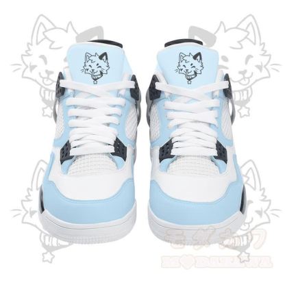 Tongue Out Kitty Graphic Modakawa Lace Up Sports Air Cushion Shoes - Blue - 48 - image 7
