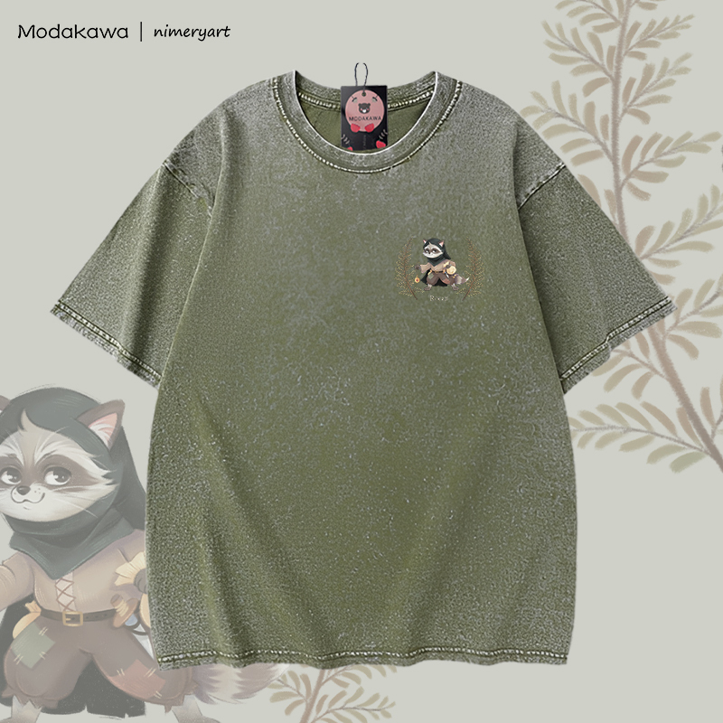 MODAKAWA X nimeryart ROGUE Cat Graphic Unisex Vintage Washed T-shirt - image 5