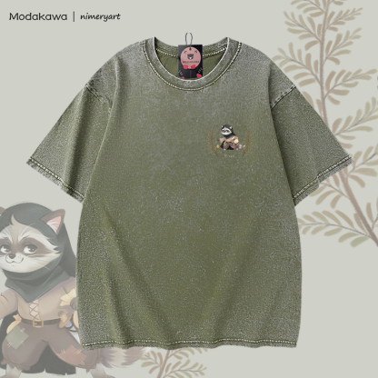 MODAKAWA X nimeryart ROGUE Cat Graphic Unisex Vintage Washed T-shirt - image 5