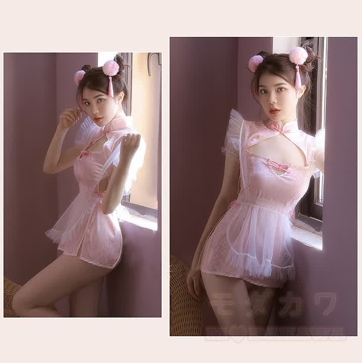 Sexy Cutout Cheongsam Uniform Costume Set - image 3
