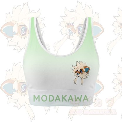MODAKAWA X TiramisuRat Fluffy Rat Graphic Gradient Sports Bra Top Leggings Matching Outfit - Green Top - 5XL - image 5