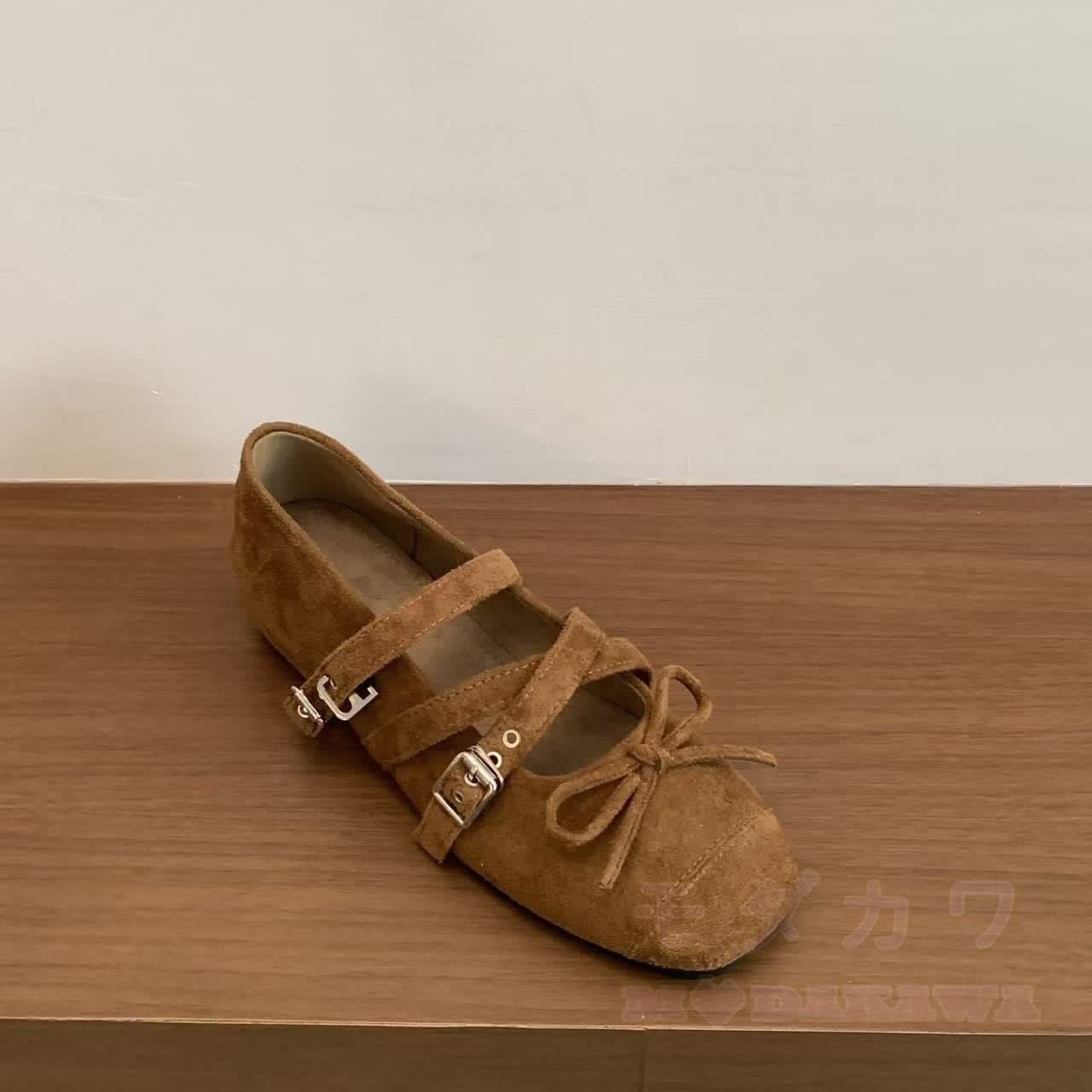 Vintage Square Toe Mary Jane Casual Shoes - Brown - 40 - image 9