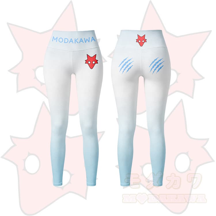 MODAKAWA X TiramisuRat Rat Graphic Gradient Sports Bra Top Leggings Matching Outfit - Blue Leggings - 5XL - image 6