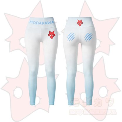 MODAKAWA X TiramisuRat Rat Graphic Gradient Sports Bra Top Leggings Matching Outfit - Blue Leggings - 5XL - image 6