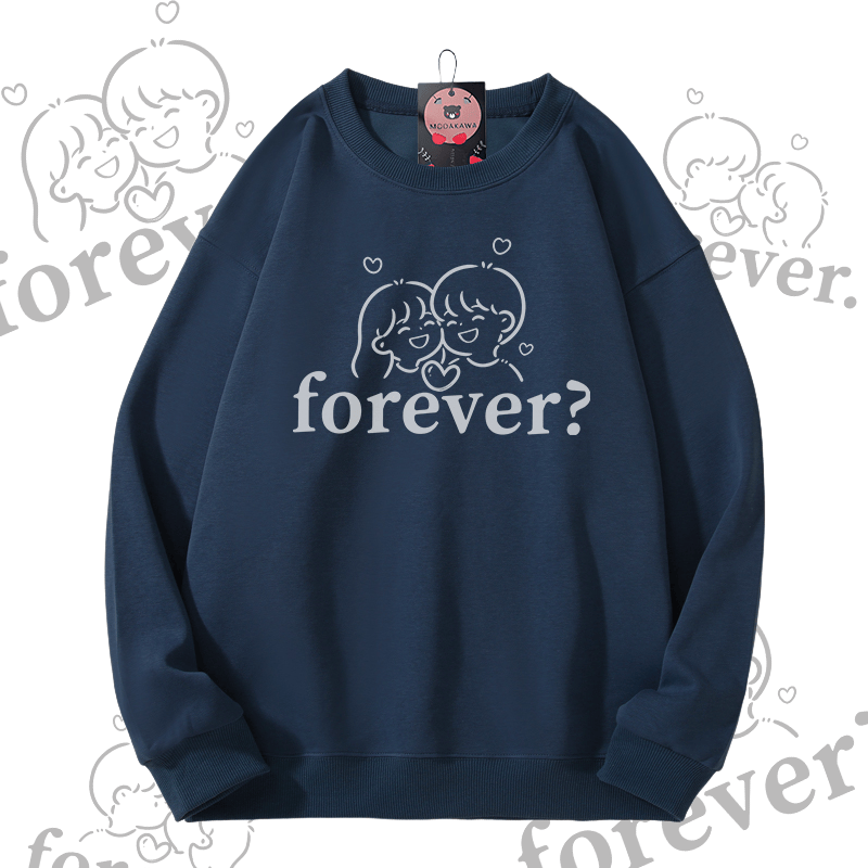MODAKAWA FOREVER Couple Graphic Unisex Sweatshirt - Purplish Blue - 5XL - image 5