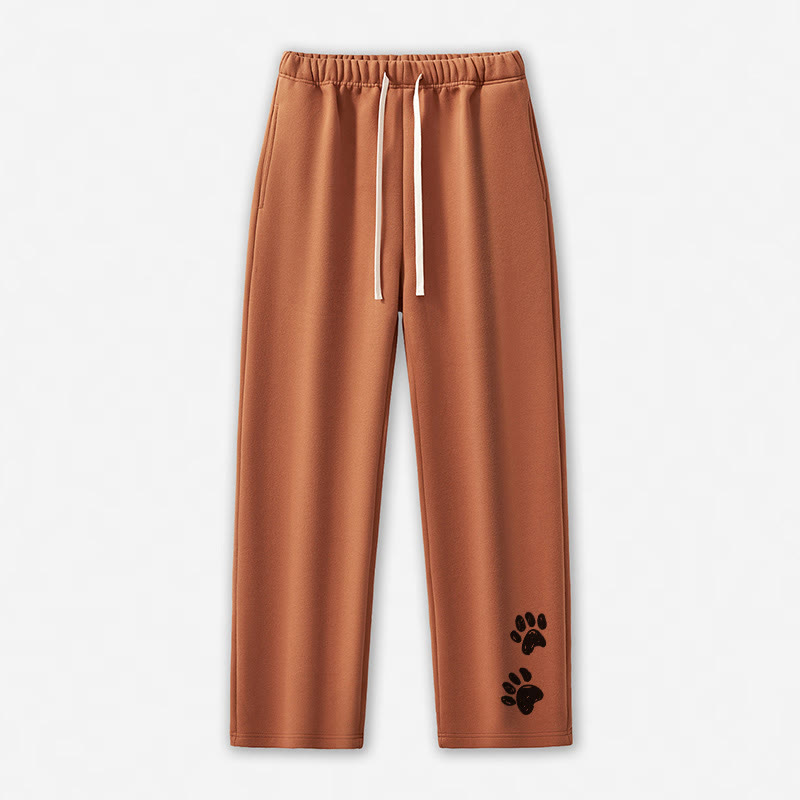 Paw Print Casual Pants - Orange - 5XL - image 8