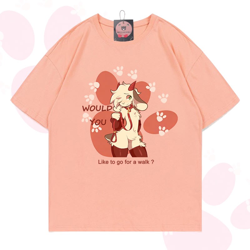 MODAKAWA X zarckets Goat Graphic 100% Cotton T-shirt - Peach - 5XL - image 11