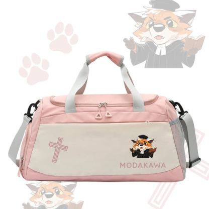 Fox Pastor Graphic Modakawa Large Capacity Sports Gym Duffel Bag - Pink - 55*28*26 cm - image 3