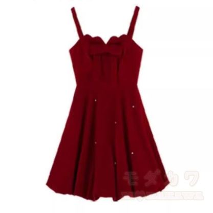 Sweet Bow Knit Sweater Lace‑Up Sleeveless Cami Dress Two Pieces Set  - Dress - 3XL - image 7