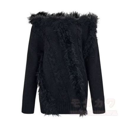 French Off-Shoulder Long Sleeves Knit Sweater - image 7