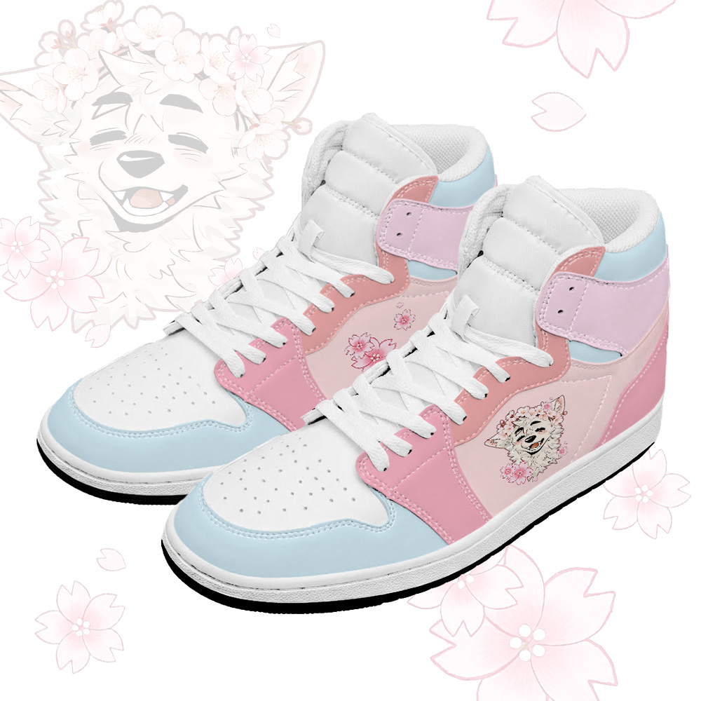 MODAKAWA X atka Floral Fox Graphic High Top Canvas Shoes - Blue & Pink - 48 - image 2