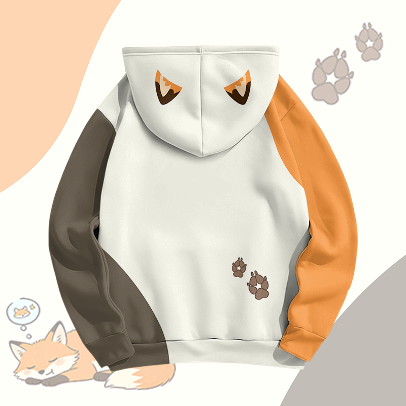 Sleeping Fox Graphic Modakawa Pullover Hoodie - image 3