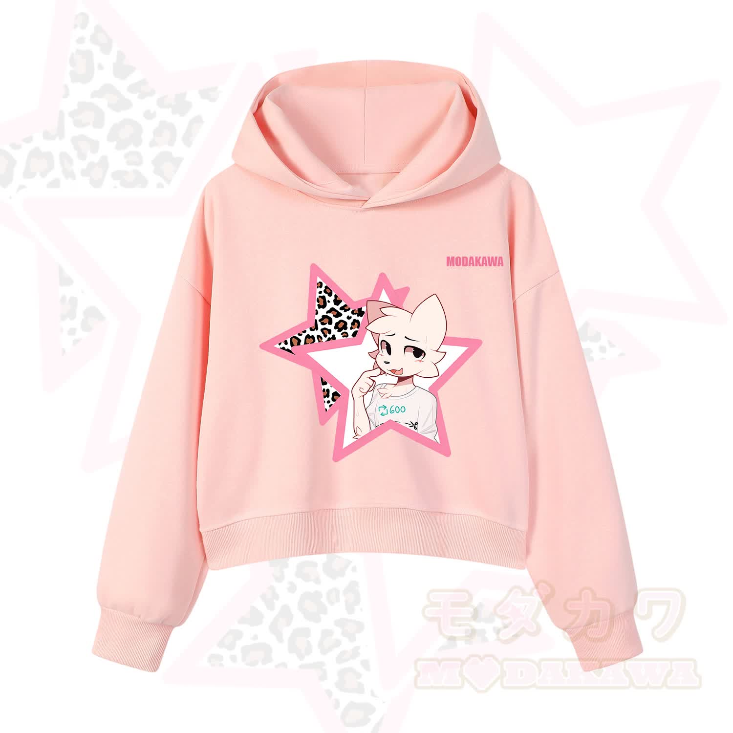  MODAKAWA X zarckets Kawaii Anime Fox Star Graphic Hoodie Sweatshirt - Pink - 3XL - image 6